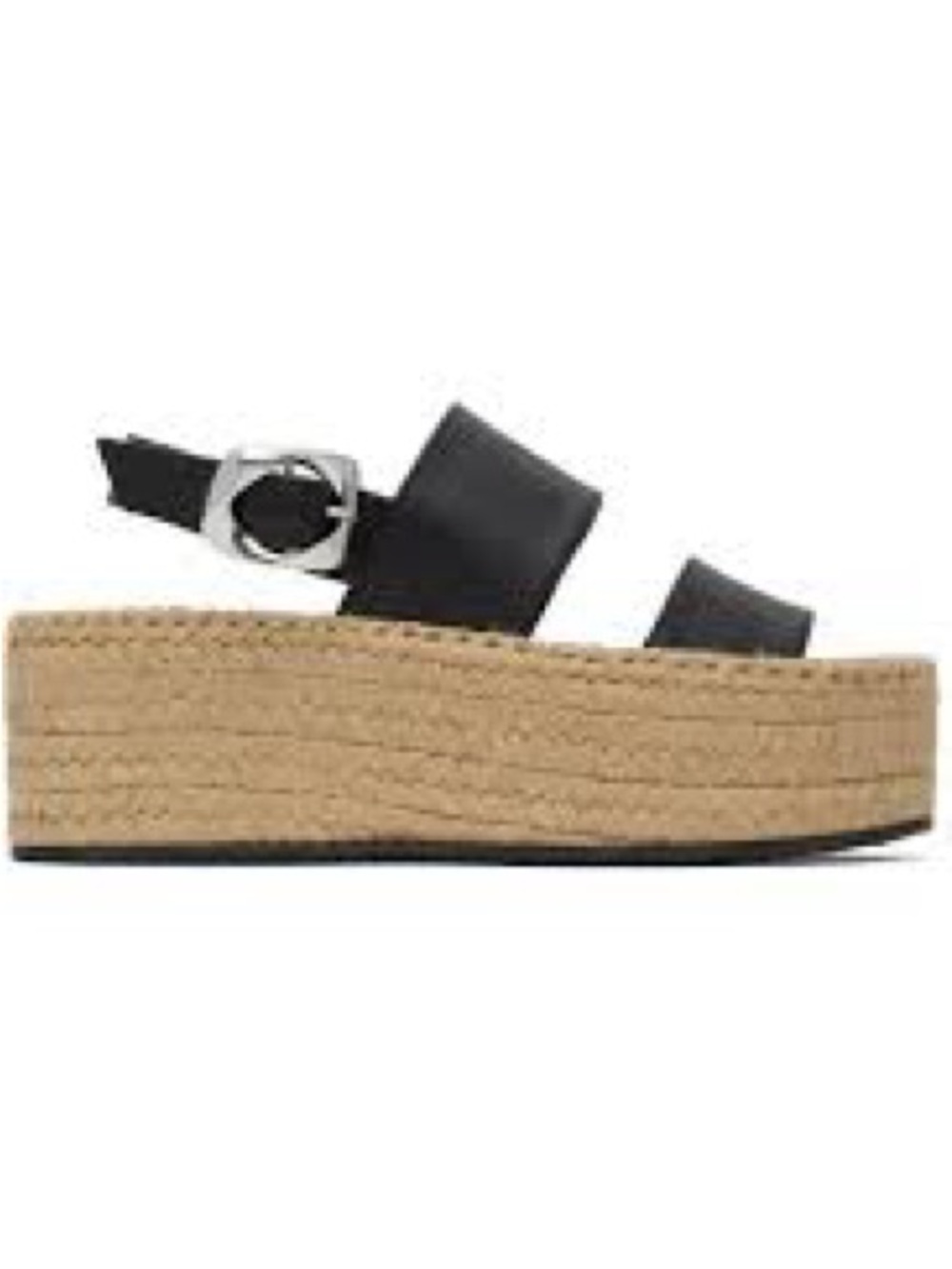 Rag&Bone Odyssey Women's Black Leather Espadrille Platform Sandals